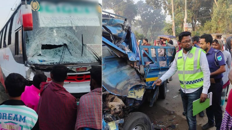 মধুপুরে বাস-পিকআপ সং...